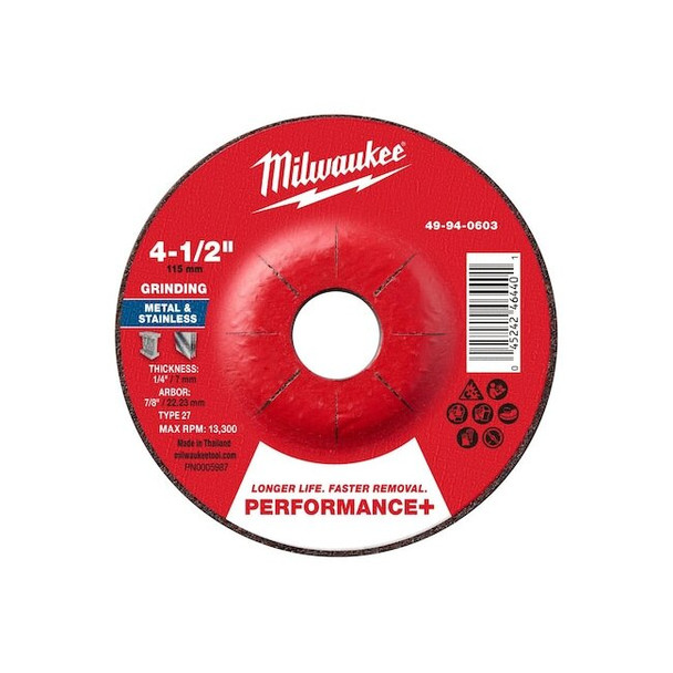 Milwaukee Tool Grinding Wheel,4 1/2" dia. 49-94-0603