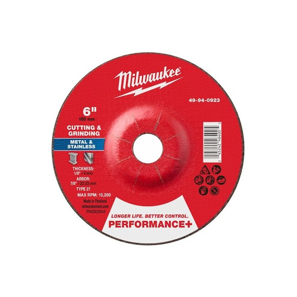 Milwaukee Tool Cut-Off & Grinding Wheel,6" dia. 49-94-0923