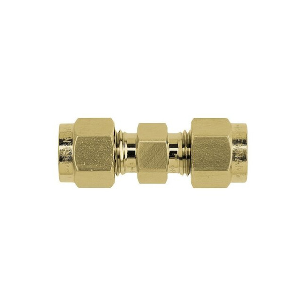 Brennan Industries Strt, Brass, Tube 3/8 in, Tube 1/2 in N2403-06-06-B