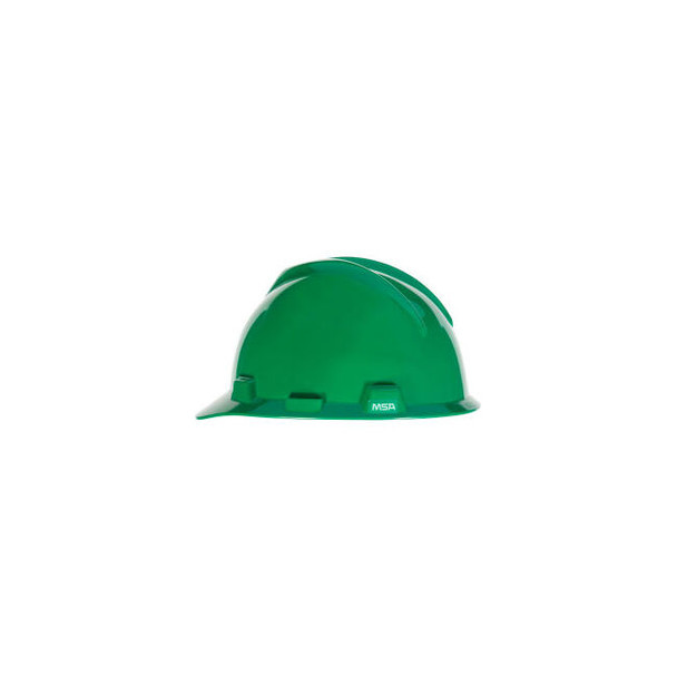 MSA V-Gard Hard Hats Front Brim Fas-Trac Suspension Green 475362