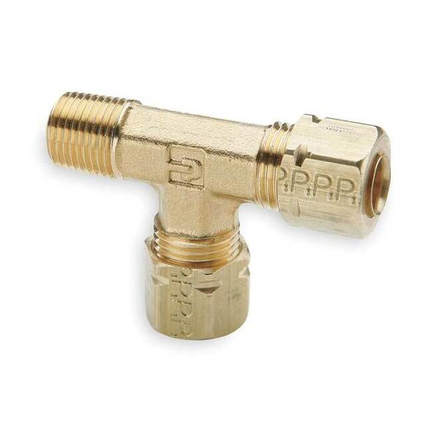 Parker 3/8" Compression x 1/4" MNPT Brass Run Tee 10PK 171CA-6-4