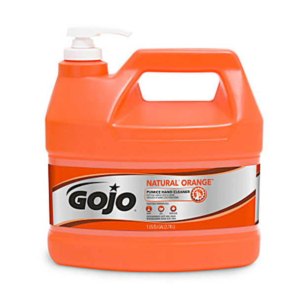 Gojo® Natural* Orange™ Pumice Hand Cleaner, 1 gal Pump Bottle, 4/Case