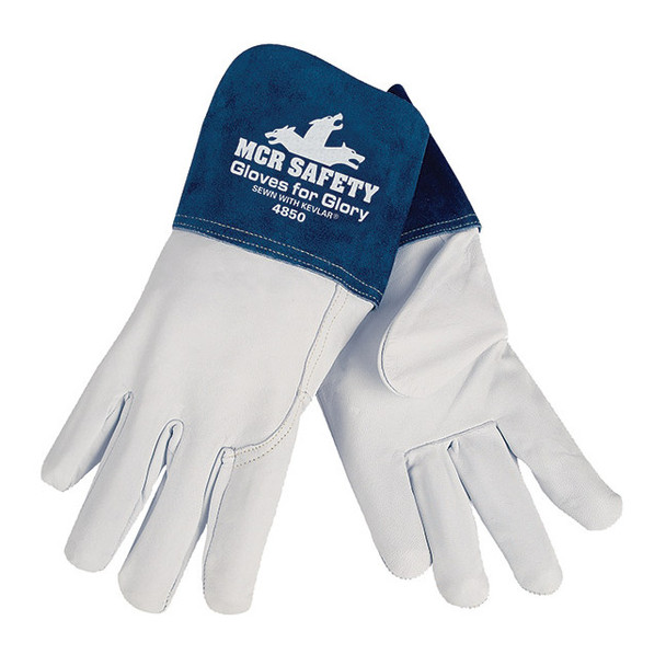 MCR Safety® MIG/TIG Gloves for Glory, X-Large, White/Blue, 12/Pair