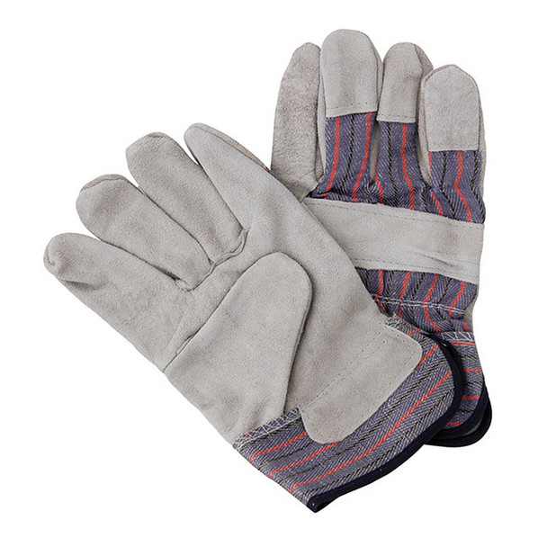 TruForce™ Split Leather Palm Gloves, Large, Spriped/Gray, 12/Pair