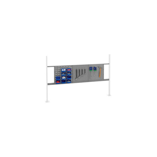 Global Industrial 36"" Pegboard & 18"" Louver Panel Kit 72""W Gray