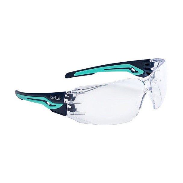 Bolle Safety Silex Safety Glasses, Blue Frame, Clear Lens, 1/Each
