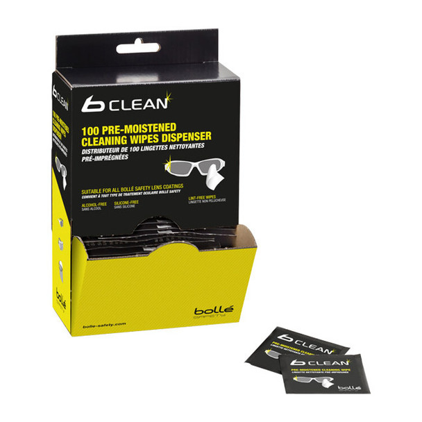 Bolle Safety B Clean Cleaning Wipes Dispenser, 100/Box