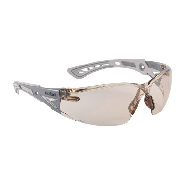 Bolle Safety Rush+ Safety Glasses, Gray Frame, Copper Lens, 1/Each