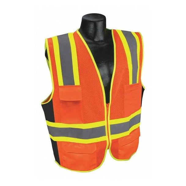 Manufacturer Varies High Visibility Vest,Orange/Red,M 53YM73