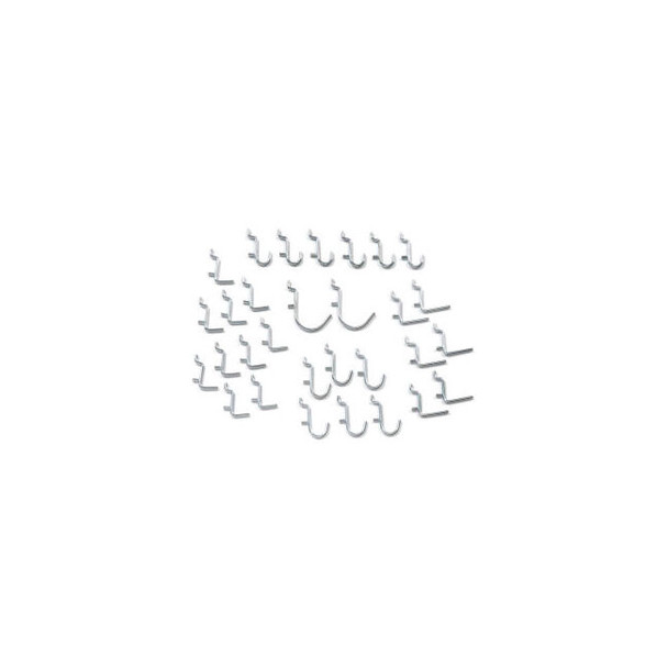 Global Industrial 30 Piece Peg Hook Set Small Hooks Assorted