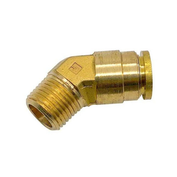 Parker Brass DOT Push-to-Connect Fitting, Brass, Silver 179PTCNS-4-4