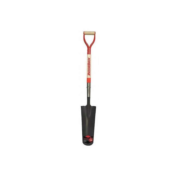 Drain Spade Shovel, Steel Blade, 29 in L Hard Wood Handle Pack of 6