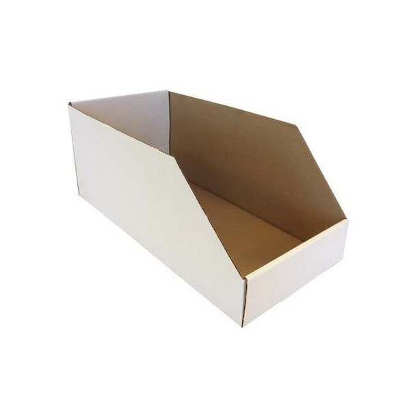Corrugated Shelf Bin, Cardboard, White, 10 in H, 11 in W, 24 in L Pack of 50