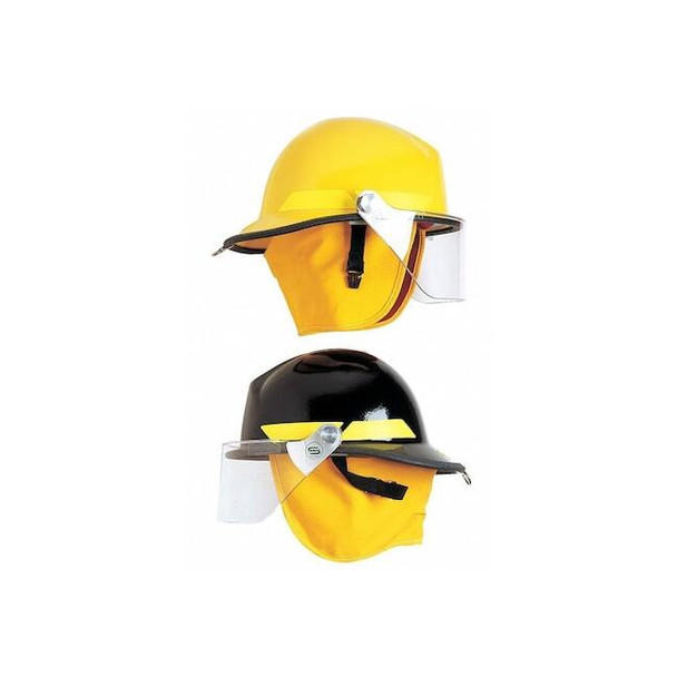 Fire Helmet, Fiberglass, 6 pt Ratchet, Yellow, Fits Hat Size 6-1/2 to 8 ,Modern