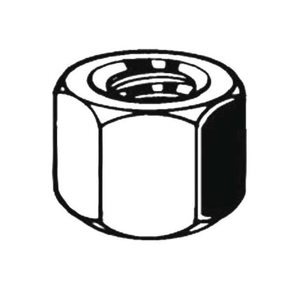 Hex Nut, 1-1/4"-12, Steel, Grade 5, Black Oxide, 1-7/32 in Ht