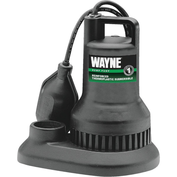 WST33 Wayne 1/3 HP 115V Plastic Submersible Sump Pump