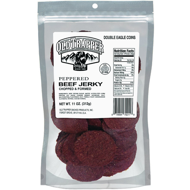 Old Trapper 11 Oz. Peppered Beef Jerky 70211T Pack of 8