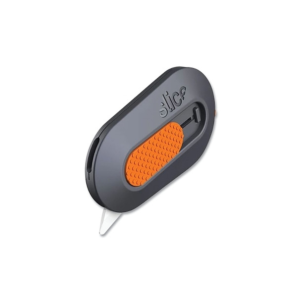 Mini Cutter, 2-1/2 in L, Manual Retracting, Ceramic, Plastic Handle, Gray