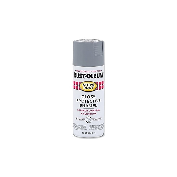 Stops Rust® Protective Enamel Spray Paint, 12 oz, Aerosol Can, Smoke Gray, Gloss Finish