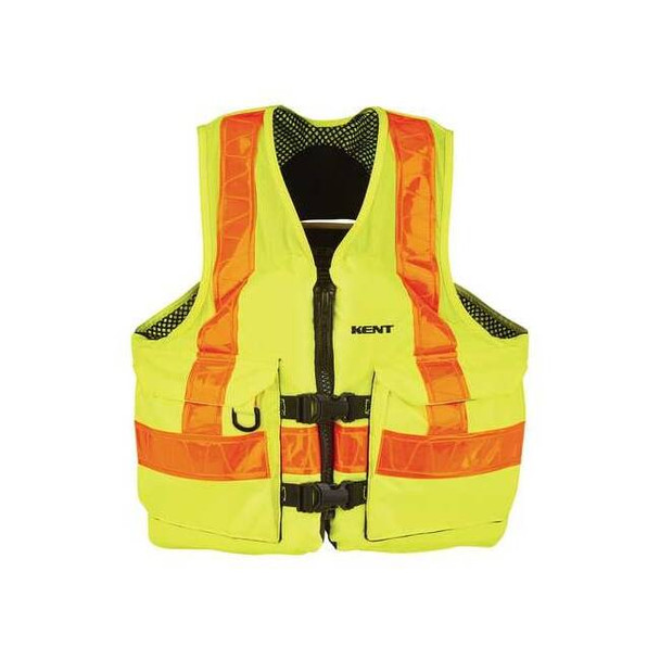 Kent Safety Life Jacket, XL, 15.5lb, Foam, Yellow 150800-410-050-23