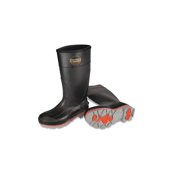 XTP™ XTRA TRACTION Boots, Plain Toe, Size 9, PVC, Black/Gray