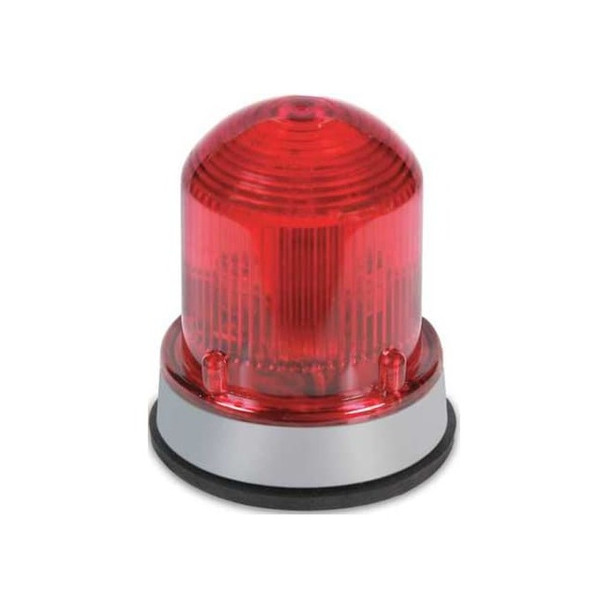 Warning Light, Red, LED, 120V AC, 65 FPM, 3 1/4 in Dia.