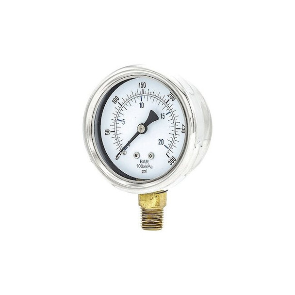 Manufacturer Varies Pressure Gauge, 1/4 in NPT, Bottom Location 211D-254H