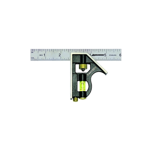 Combination Squares, 6 in, Die Cast Zinc