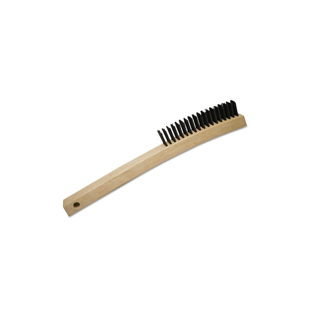 Curved Handle Wire Scratch Brushes, 14 in, Tempered Brass Wire Pack of 12