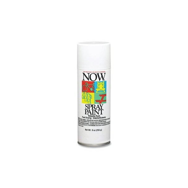 NOW Spray Paint, 9 oz, Aerosol Can, White, Gloss