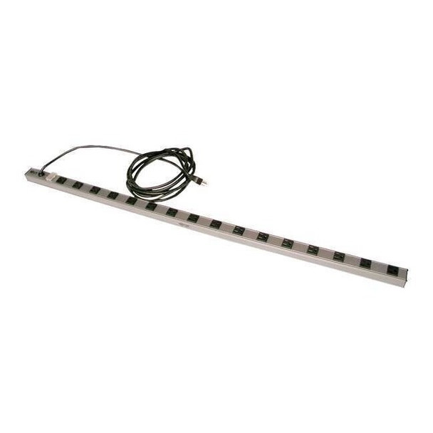 Hallowell PowerStrip, 48"W, 1-1/2"H, Blk, Alum FKWEP48