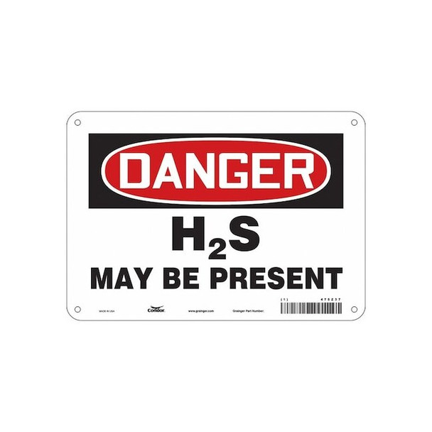 Chemical Sign, 7 in H, 10 in W, Vertical Rectangle, English, 475Z37