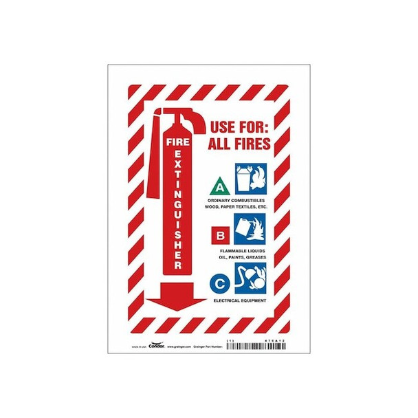Condor Safety Sign,7" W,10" H,0.004" Thickness 470A12