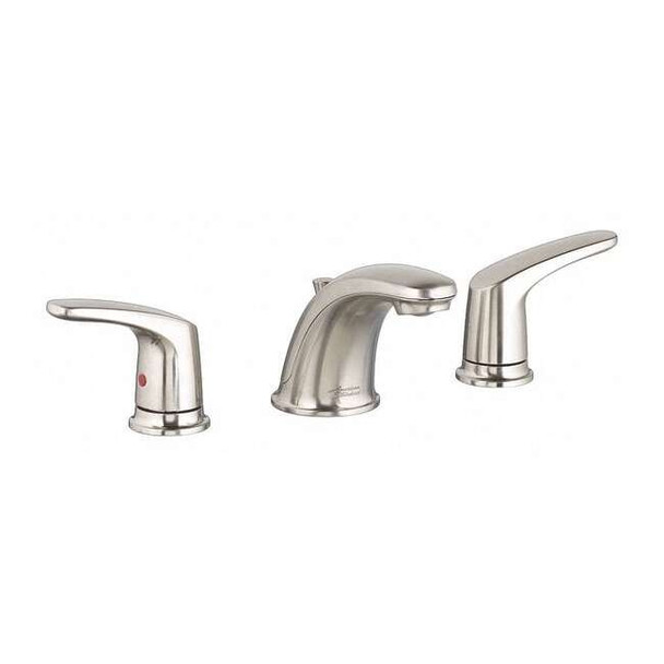 Manual Low Arc Bathroom Faucet, 8" Mount, Brushed Nickel 3 Hole