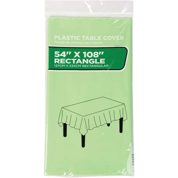 54 In. x 108 In. Lime Rectangular Plastic Table Cover WM00975723