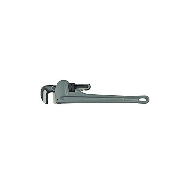 Aluminum Pipe Wrench, 15° Head Angle, Drop Forged Steel Jaw, 24 in