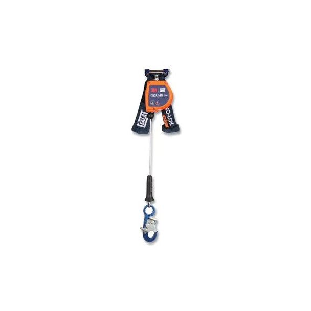 Nano-Lok™ Edge Self-Retracting Lifeline, 8 ft, Al Snap Hook, 420 lb, 1 Leg, Galvanized Cable