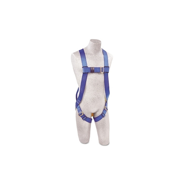 First Full Body Harnesses, Back D-Ring, Pass Thru Buckle Legs, Universal, Blue