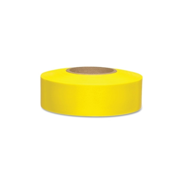 Taffeta Flagging Tape, 1-3/16 in x 150 ft, Flourescent Yellow Pack of 12