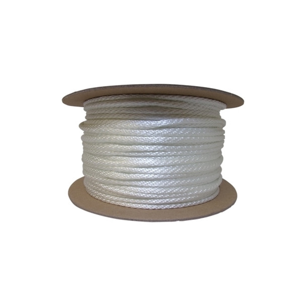 Solid Braid Ropes, 1/4 in x 500 ft, Nylon (Polyamide), White