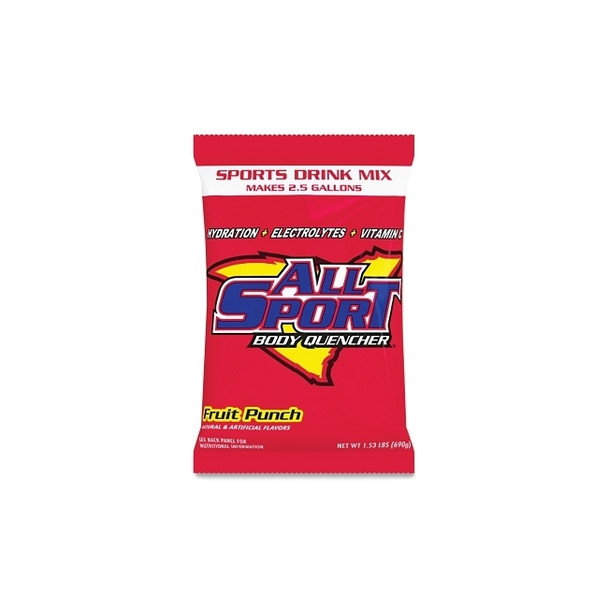 Sports Drink Mix Pouches, Fruit Punch, 2.5 gal
