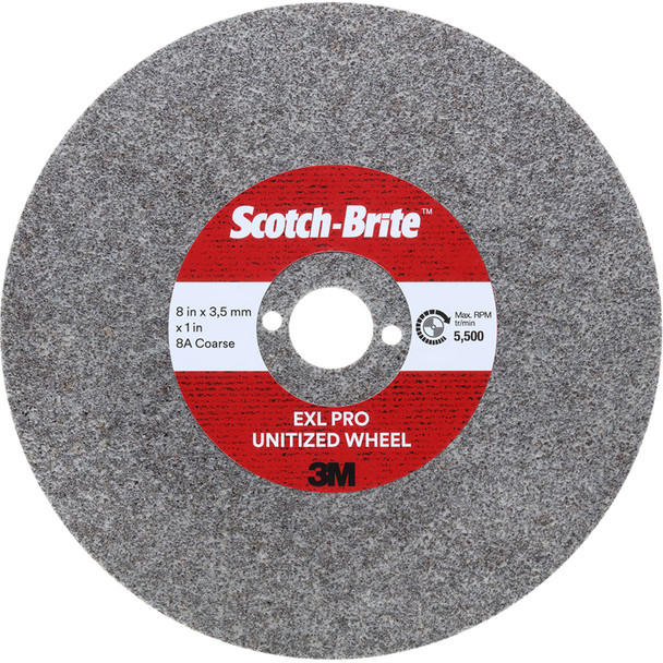 Scotch-Brite™ EXL PRO Unitized Wheel, EX-UW, 8A Coarse, 4 in x 3.5 mm x 5/8 in 7100219760