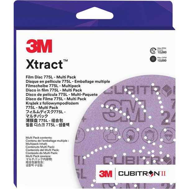 3M Xtract™ Cubitron™ II Film Disc 775L, 77554, Multi-Grade 80+ - 220+ 3MIL, 6 in, Die 600LG 7100236652