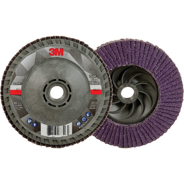 Flap Disc 769F, 40+, T29 Quick Change, 4-1/2 in x 5/8 in-11 7100244822