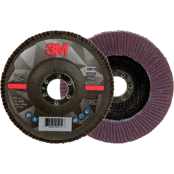 Flap Disc 769F, 80+, T27, 5 in x 7/8 in 7100178124