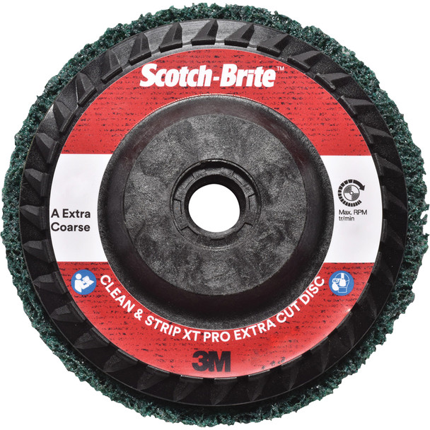 Scotch-Brite Clean/ Strip XTPro ExtraCut Disc XC-DC A/O ExtraCoarse Green 4-1/2inx5/8in-11, Type 27 7100175520