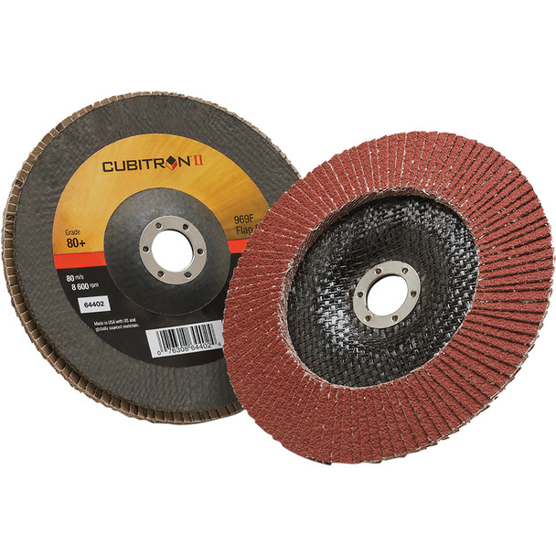 Cubitron™ II Flap Disc 969F, 80+, T29, 7 in x 7/8 in 7100104910
