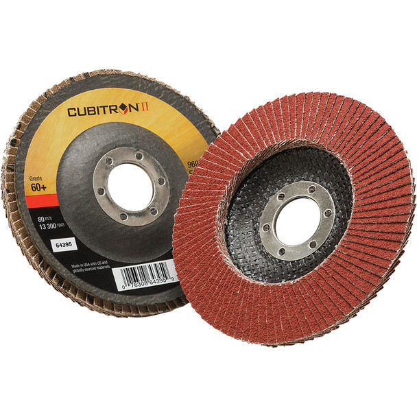 Cubitron™ II Flap Disc 969F, 60+, T29, 4-1/2 in x 7/8 in 7100104921