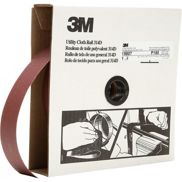 Utility Cloth Roll 314D, P180 J-weight, 1-1/2 in x 50 yd 7000118527