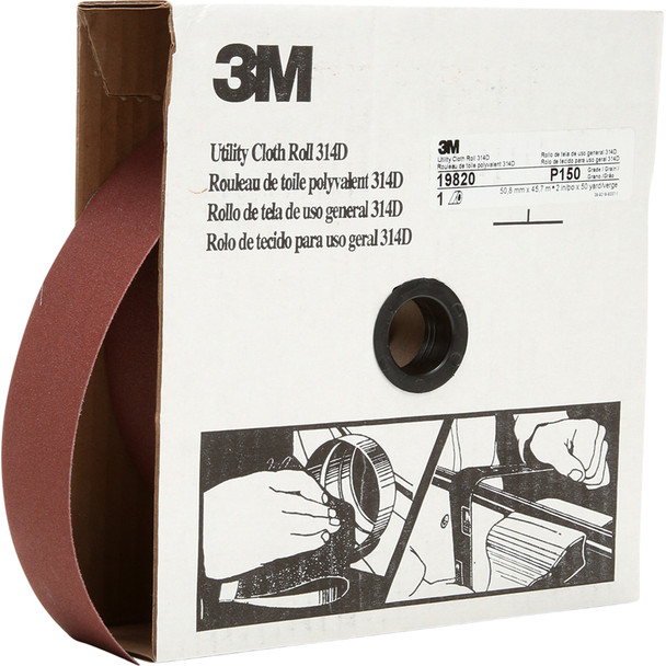 Utility Cloth Roll 314D, P150 J-weight, 2 in x 50 yd 7000118540